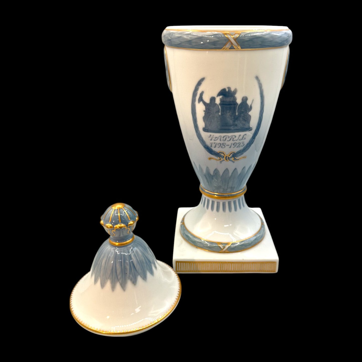 Antique Royal Copenhagen Trophy Vase 1798-1923 with Lid & Ornamental Design