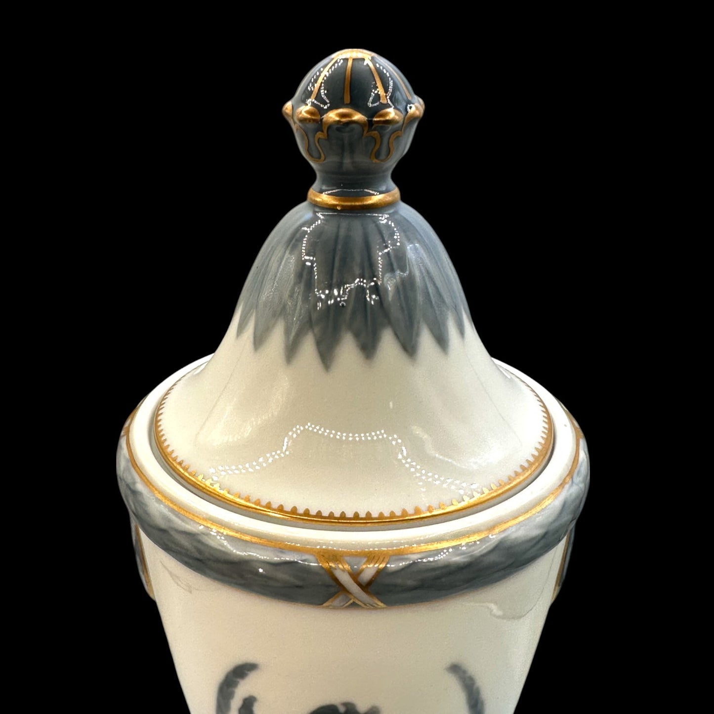 Antique Royal Copenhagen Trophy Vase 1798-1923 with Lid & Ornamental Design