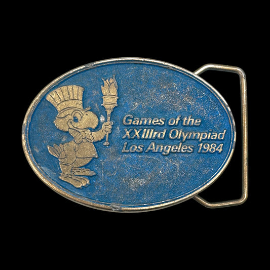Vintage 1984 LA Olympics Belt Buckle with Sam the Eagle Mascot
