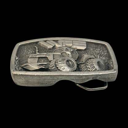 Vintage Cast Aluminum Relieft Tractor Belt Buckle for Farming Enthusiasts #1397