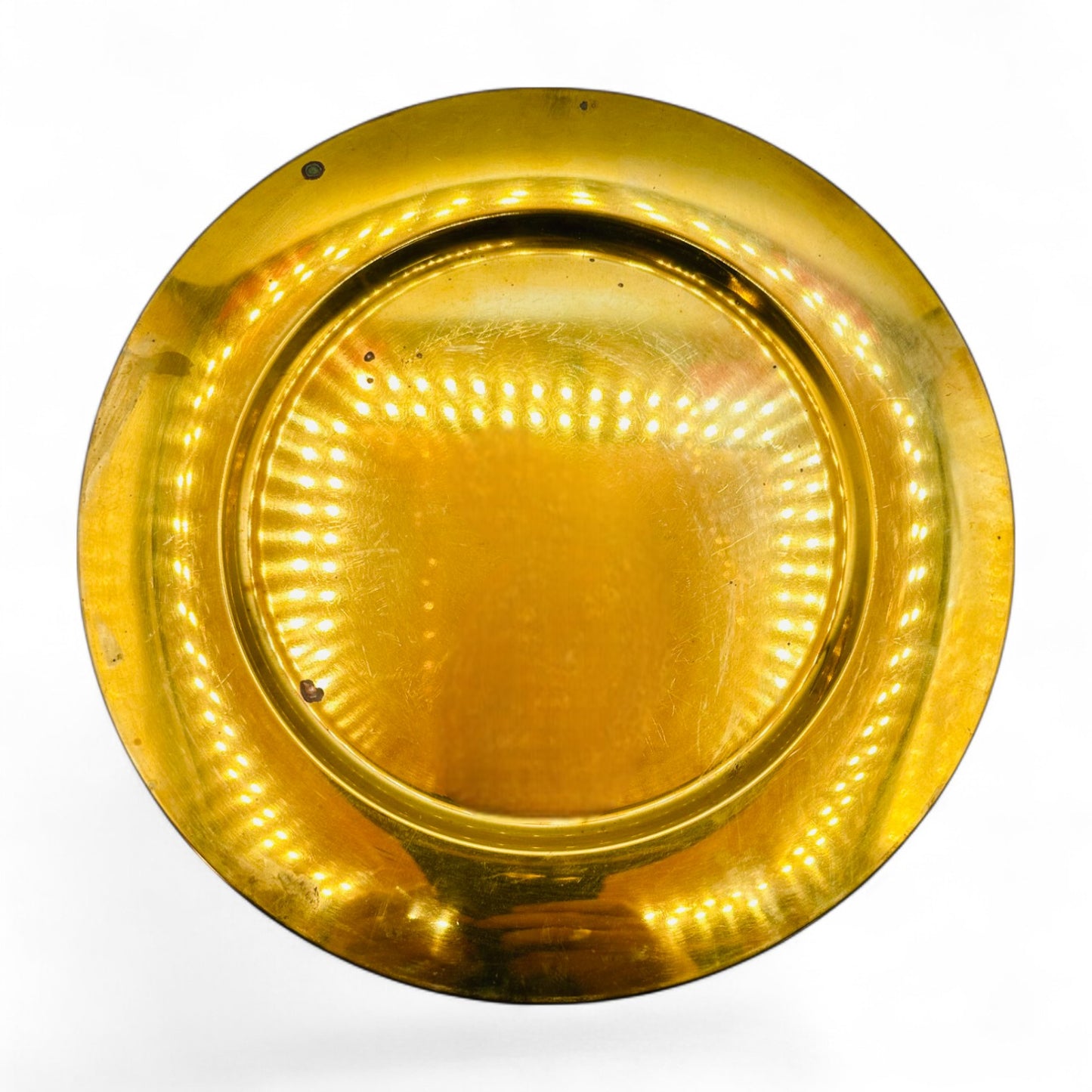 Vintage 8 Inch Solid Brass Charger Plate