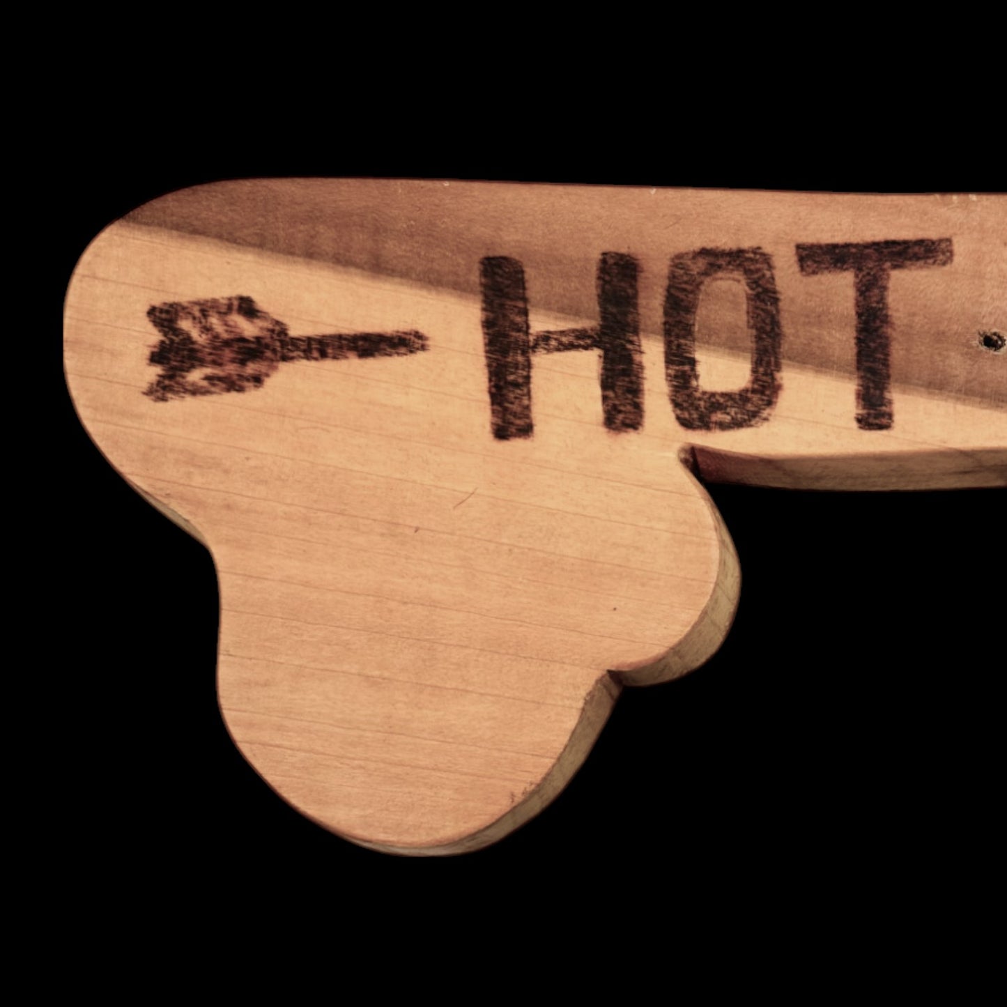 Vintage Tacky Wooden Hot Tub Penis Direction Sign