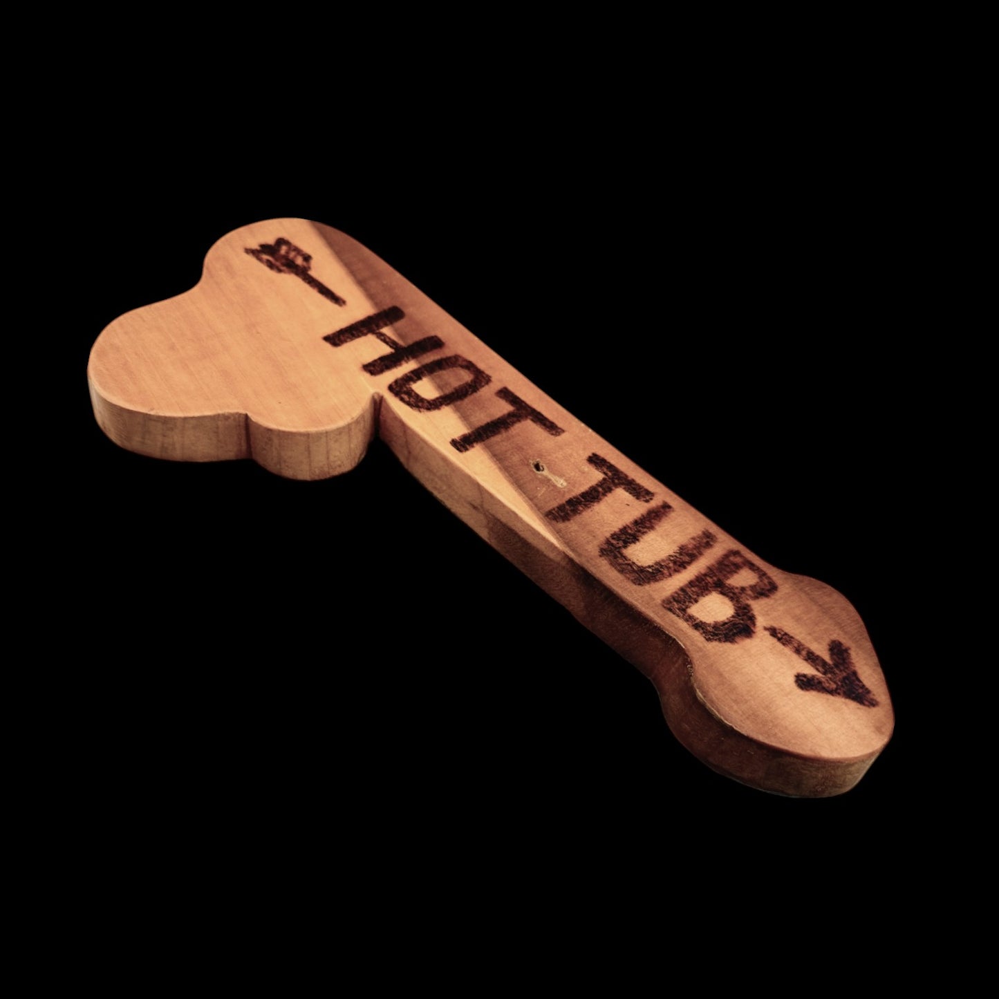 Vintage Tacky Wooden Hot Tub Penis Direction Sign