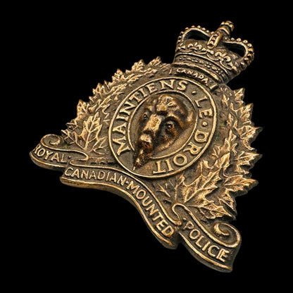 Vintage RCMP Bronze Coat of Arms Crest - Royal Canadian Mounted Police
