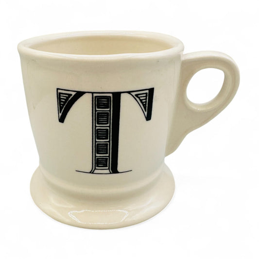 Anthropologie Mug - Monogram Letter T Coffee Mug - Shaving Mug
