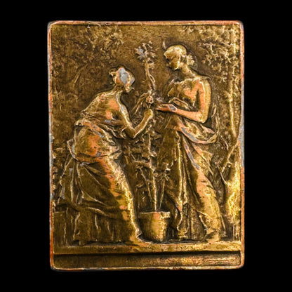 Vintage "Horticulture" Brass Belt Buckle in the style of Daniel Jean-Baptiste Dupuis