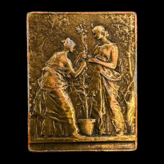 Vintage "Horticulture" Brass Belt Buckle in the style of Daniel Jean-Baptiste Dupuis