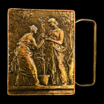 Vintage "Horticulture" Brass Belt Buckle in the style of Daniel Jean-Baptiste Dupuis