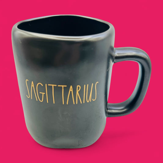 Rae Dunn Sagittarius Mug - Black with Gold Letters and The Star Constellation - Replacement Mug