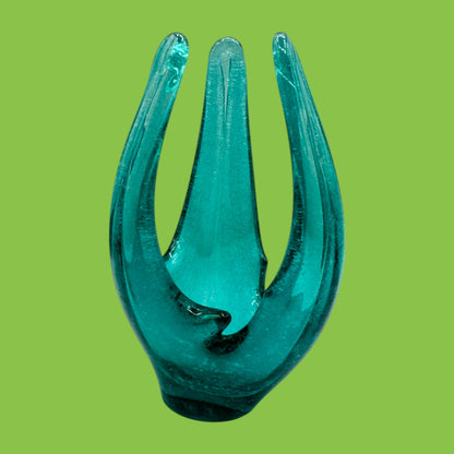 Vintage Blue Murano Finger Vase - Unique & Rare Glass Art