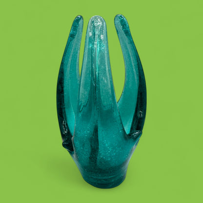 Vintage Blue Murano Finger Vase - Unique & Rare Glass Art