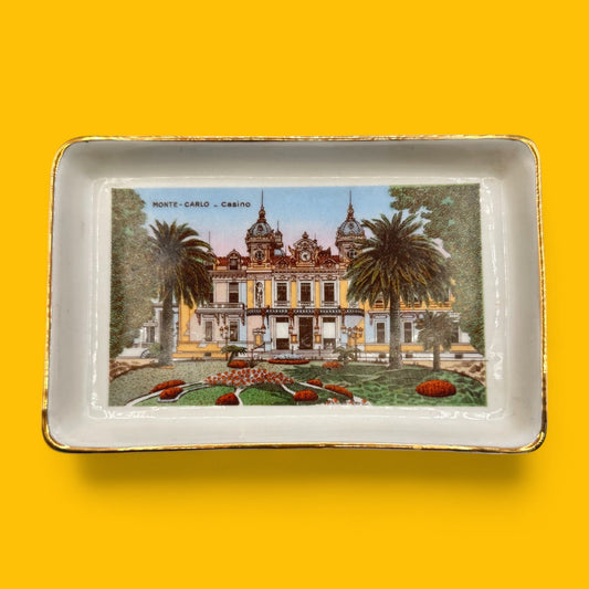 Monte Carlo Casino Vintage Trinket Plate or Tray - Hollywood Regency Chic