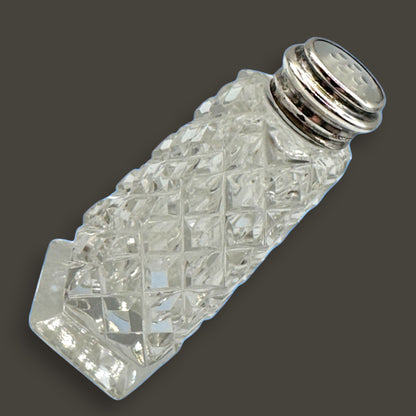 Crystal and Sterling Silver Cut Glass Salt and Pepper Shaker Set - RKS Sterling