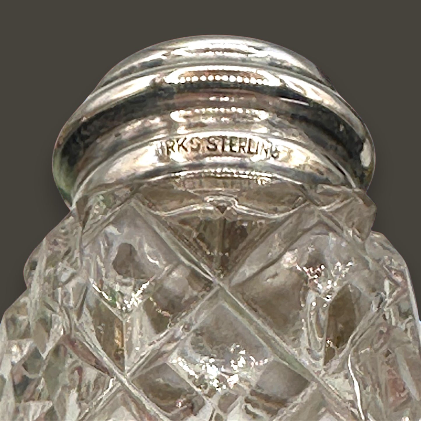 Crystal and Sterling Silver Cut Glass Salt and Pepper Shaker Set - RKS Sterling