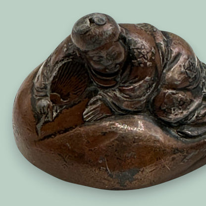A Japanese Edo Period Bizen Figure of Hotei Mid 1850's