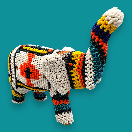 Vintage Hand Beaded Elephant Figurine
