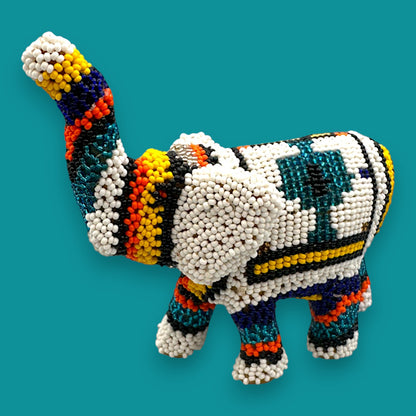 Vintage Hand Beaded Elephant Figurine
