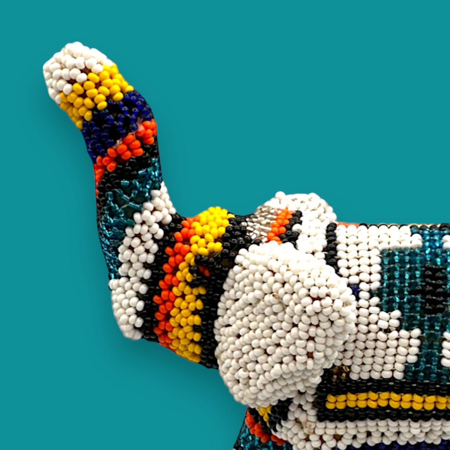 Vintage Hand Beaded Elephant Figurine