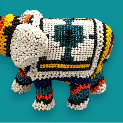 Vintage Hand Beaded Elephant Figurine