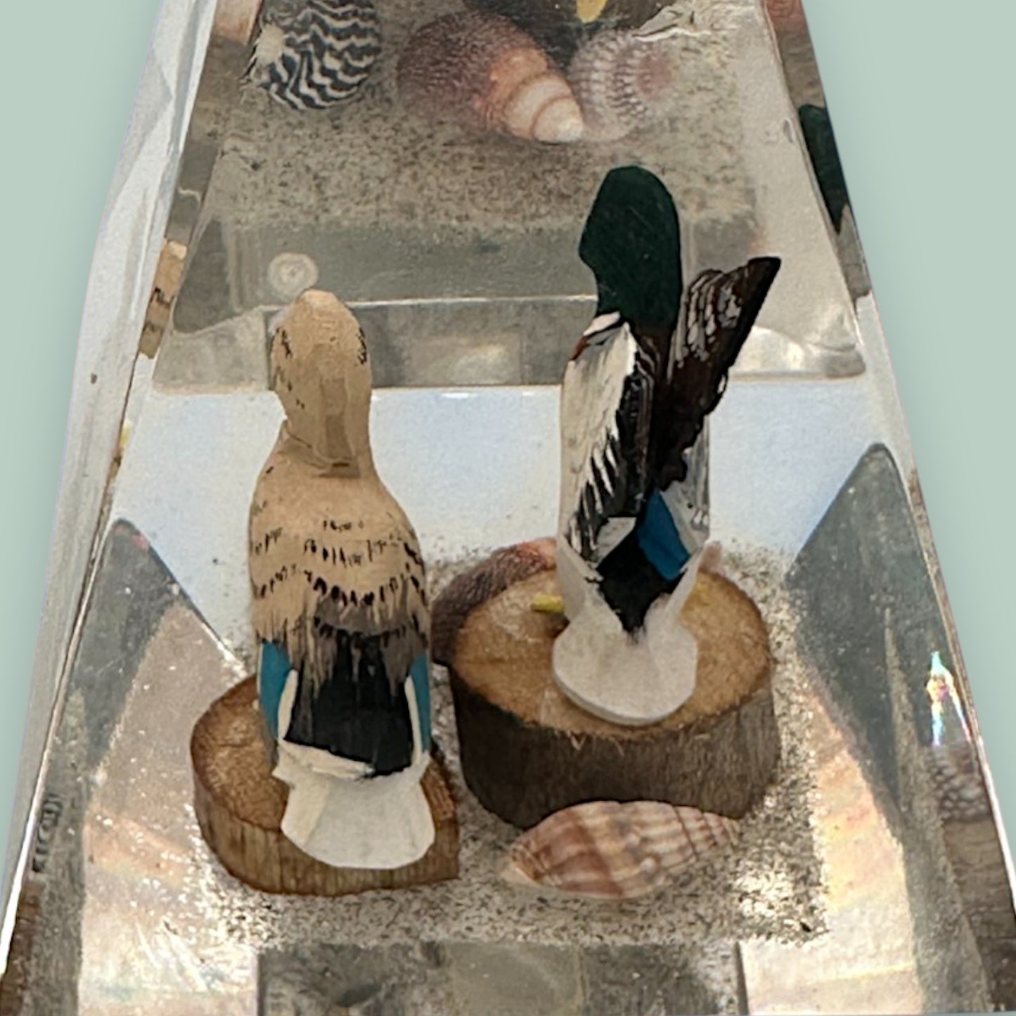 Alessandro Albrizzi Style Mallard Duck Lucite Paperweight