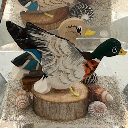 Alessandro Albrizzi Style Mallard Duck Lucite Paperweight