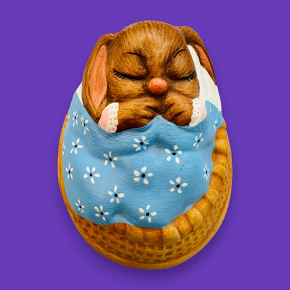 Vintage Pendelfin Sleeping Rabbit Figurine Hand Painted Stonecraft England