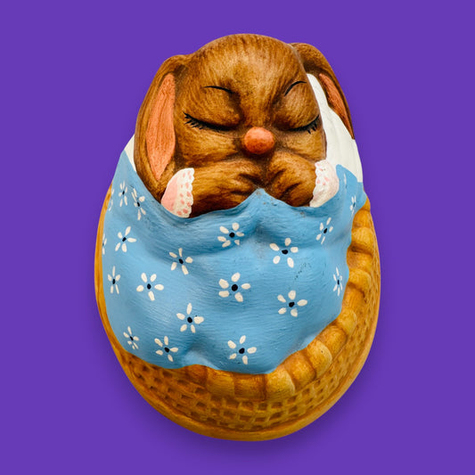 Vintage Pendelfin Sleeping Rabbit Figurine Hand Painted Stonecraft England