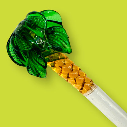 Vintage Handmade Glass Palm Tree Stir Sticks – Set of Four