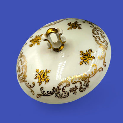 Hollywood Regency Reichenbach Porcelain Candy Dish with Marble Base