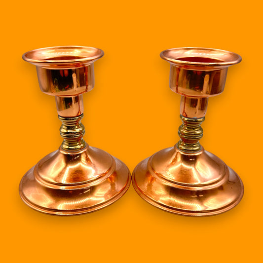 MCM Copper and Brass Candle Holders – Vintage Coppercraft Guild Canada