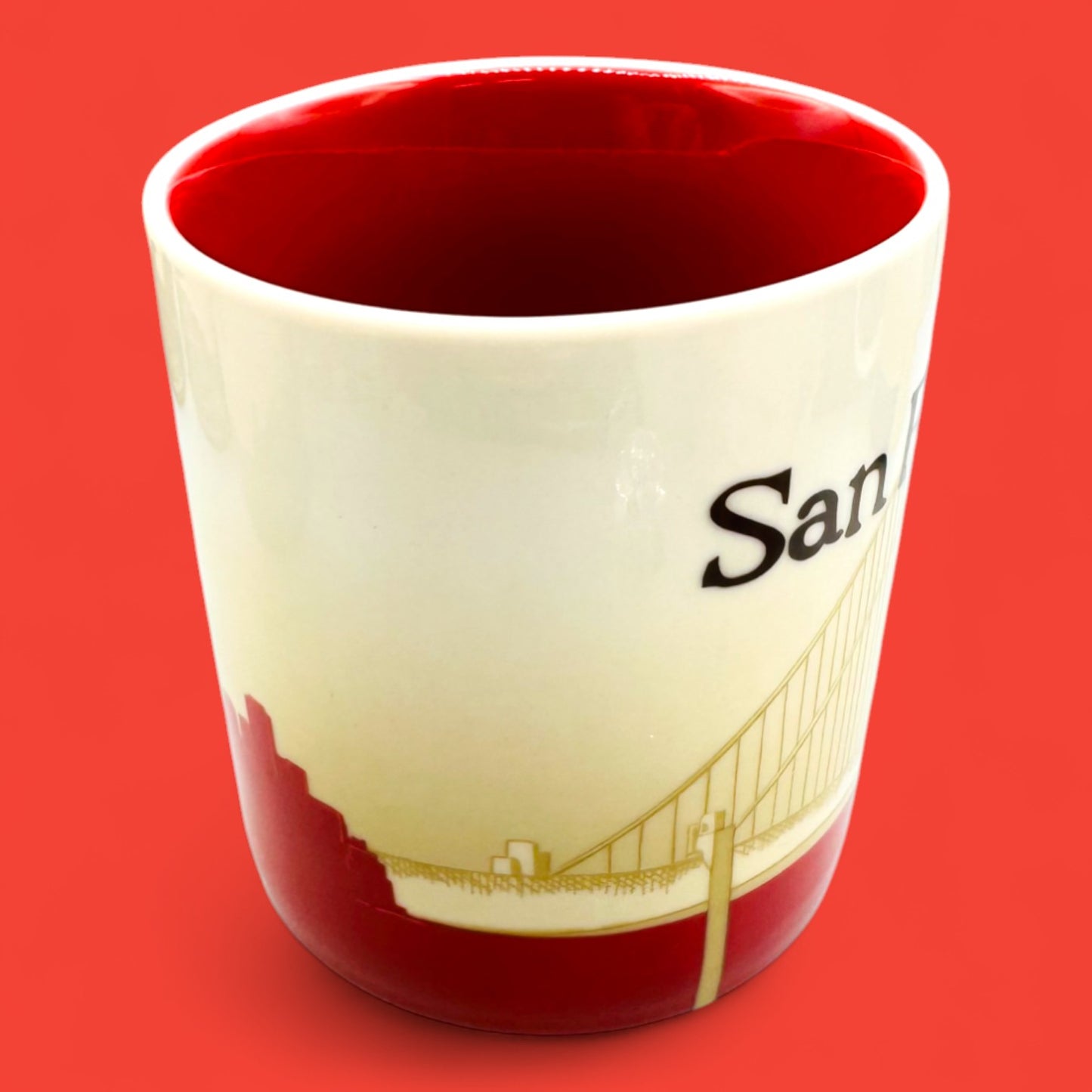Starbucks San Francisco Global Icon Red 2008 Collector Series Replacement Mug – 16 fl oz / 473 ml