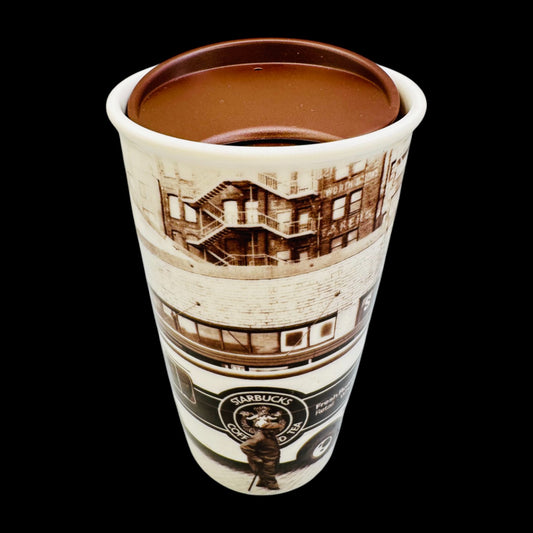 Starbucks 2016 Brown Sepia Delivery Truck Travel Mug 10 fl oz / 296 ml Replacement Mug