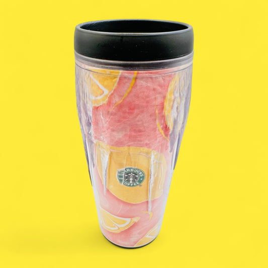 Vintage Starbucks Barista Summer Travel Tumbler 2002 – Rare Orange Pink Replacement Mug
