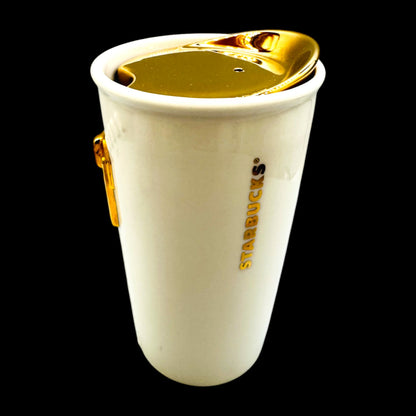 Starbucks 2015 Gold Zipper Ceramic Travel Mug 10 fl oz / 296 ml Replacement Mug