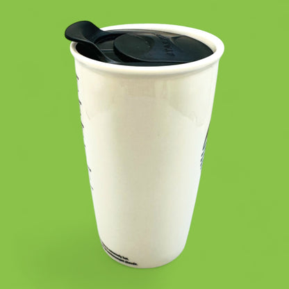 Starbucks Siren Logo Ceramic Travel Mug with Black Lid Replacement Mug