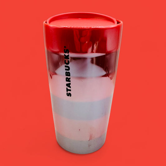 Starbucks 2021 Holiday Red Striped Ceramic Mug 12 fl oz / 355 ml Replacement Mug