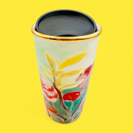 Starbucks 2014 Monet Water Lily Floral Travel Mug 12 fl oz / 355 ml Replacement Mug