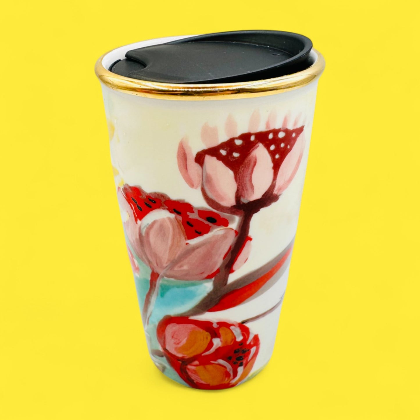 Starbucks 2014 Monet Water Lily Floral Travel Mug 12 fl oz / 355 ml Replacement Mug