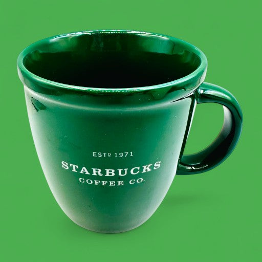 Vintage Starbucks Barista Green Coffee Mug 2001 – Classic Curved Replacement Cup (18 fl oz / 532 ml)