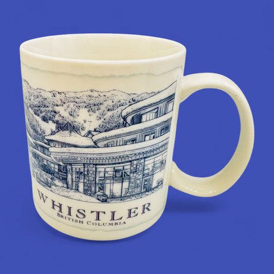 2008 Starbucks Whistler Architect Series Coffee Mug - Beige/Blue, 18 oz