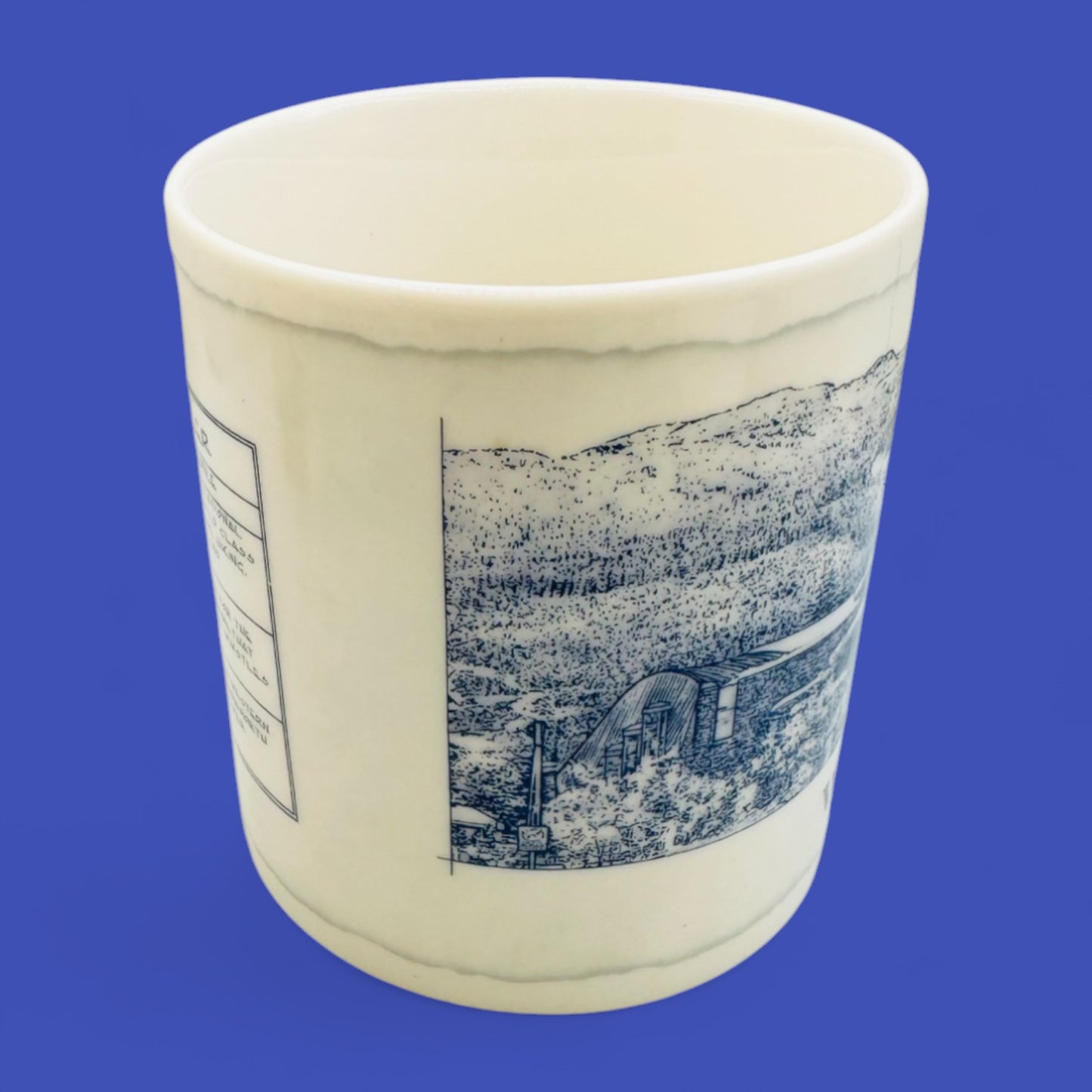 2008 Starbucks Whistler Architect Series Coffee Mug - Beige/Blue, 18 oz