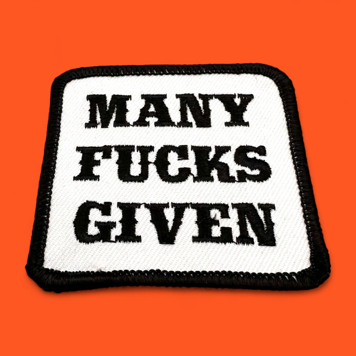 Many Fucks Given – Embroidered Patch 3" Black and White