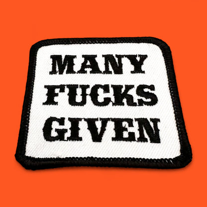 Many Fucks Given – Embroidered Patch 3" Black and White