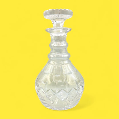 Vintage Stuart Crystal Whiskey Decanter – Mid-Century Round Barware