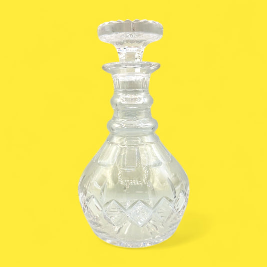 Vintage Stuart Crystal Whiskey Decanter – Mid-Century Round Barware