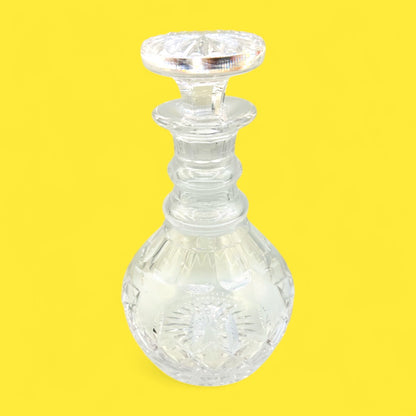Vintage Stuart Crystal Whiskey Decanter – Mid-Century Round Barware