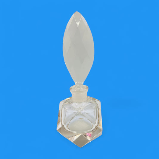 Vintage Crystal Perfume Bottle – Art Deco Faceted Glass with Stopper