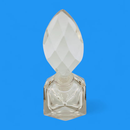 Vintage Crystal Perfume Bottle – Art Deco Faceted Glass with Stopper