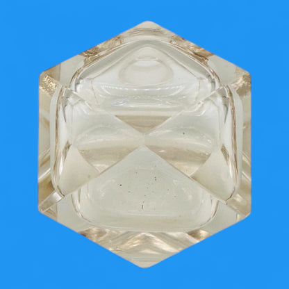 Vintage Crystal Perfume Bottle – Art Deco Faceted Glass with Stopper