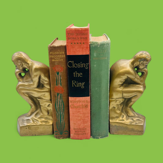Pair of Vintage Brass Thinkers Bookends